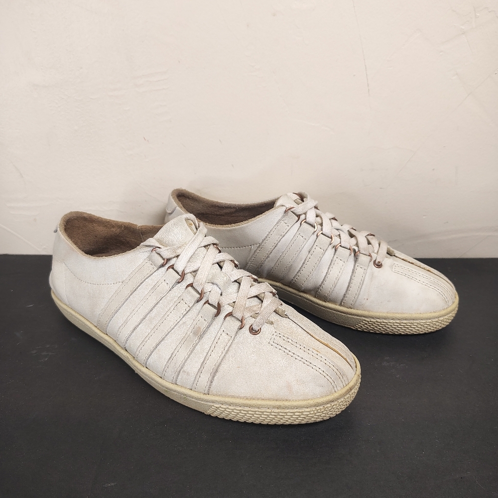 Billy‎ Reid x K Swiss Shoes White Leather Classic Lace Up Low Top Size 7.5